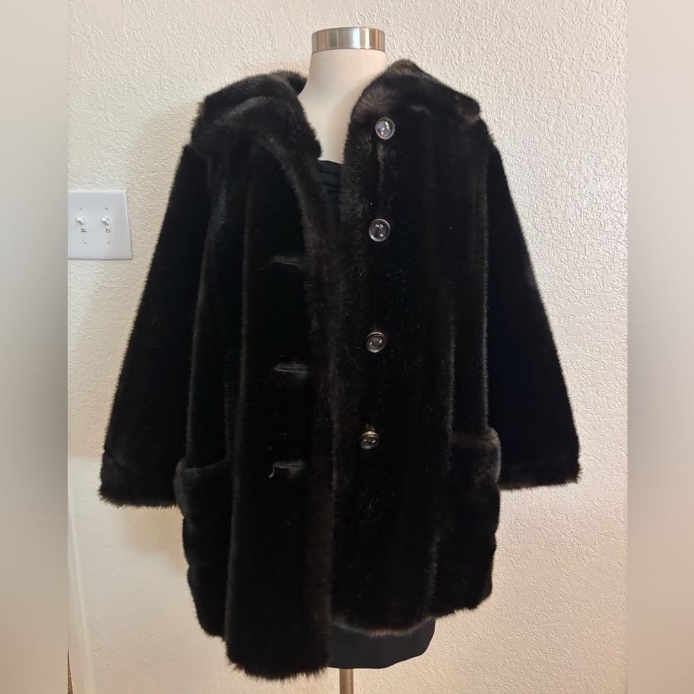 Black Faux Fur Coat